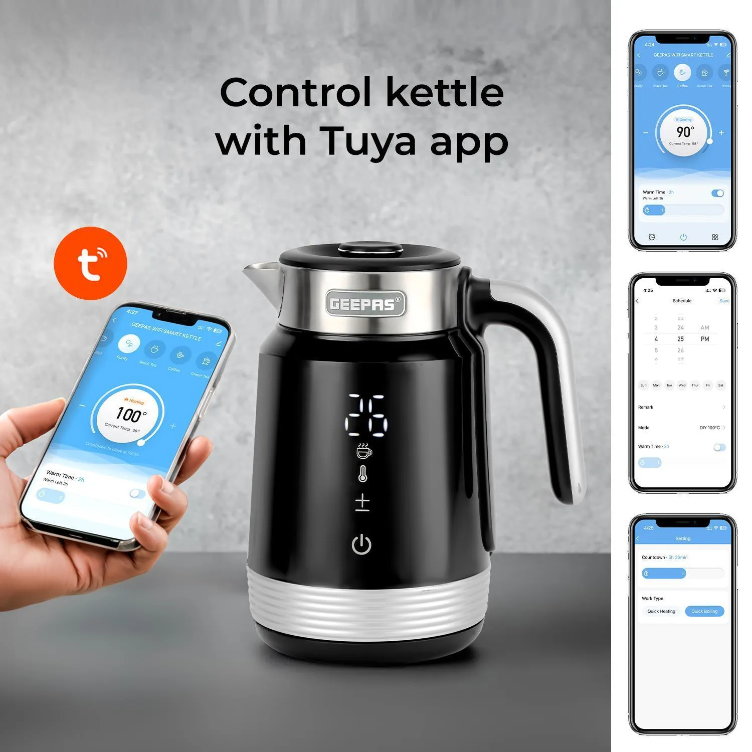 1.7L Alexa Smart Kettle & 4-Slice Toaster Combo Set