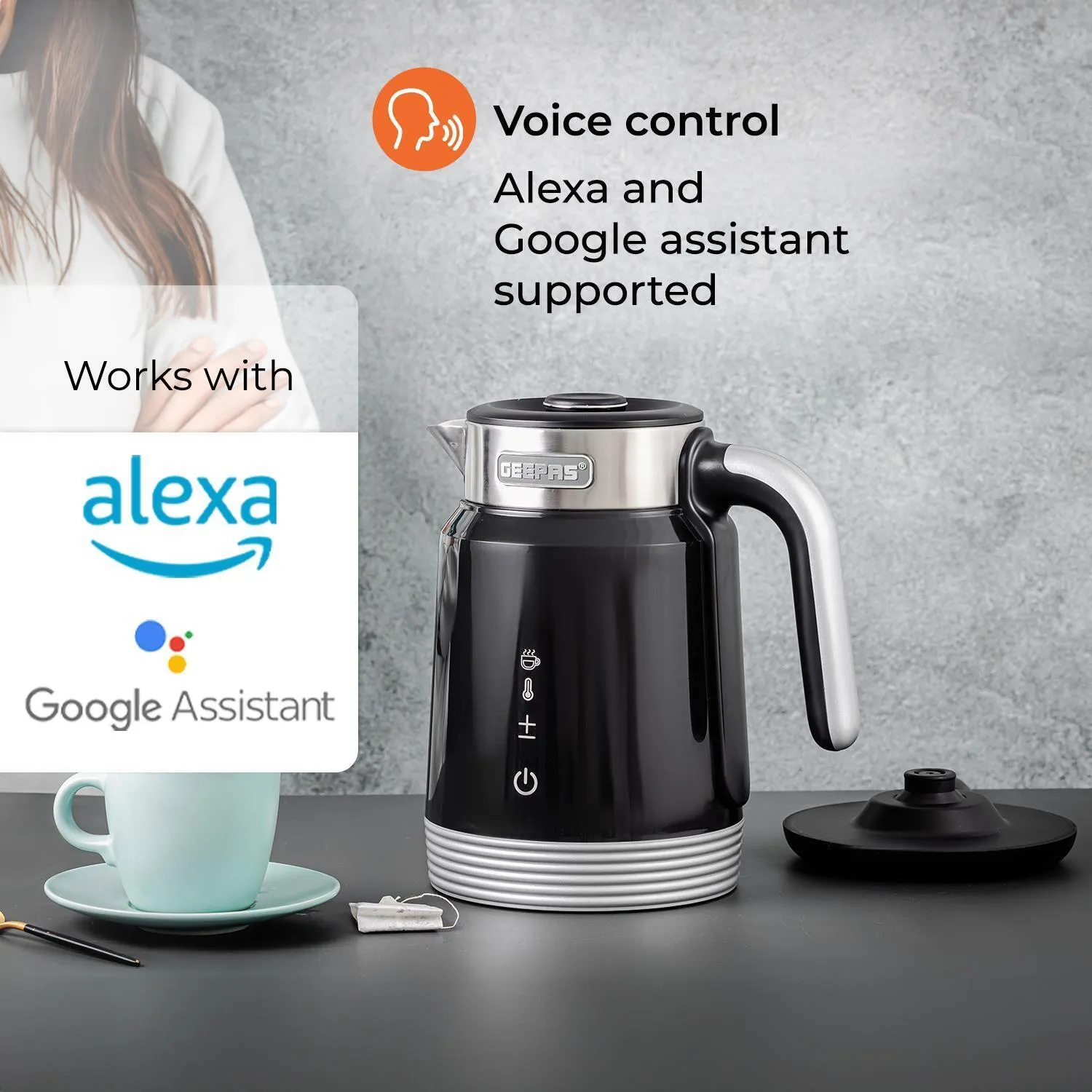 1.7L Alexa Smart Kettle & 4-Slice Toaster Combo Set