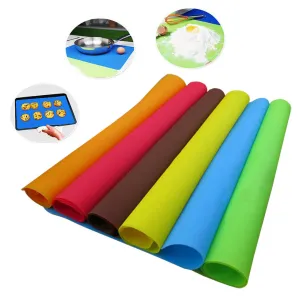 2017 40x30cm Silicone Mats Baking Liner Best Silicone Oven Mat Heat Insulation Pad Bakeware Kid Table Mat Hot Sale(Random Color)