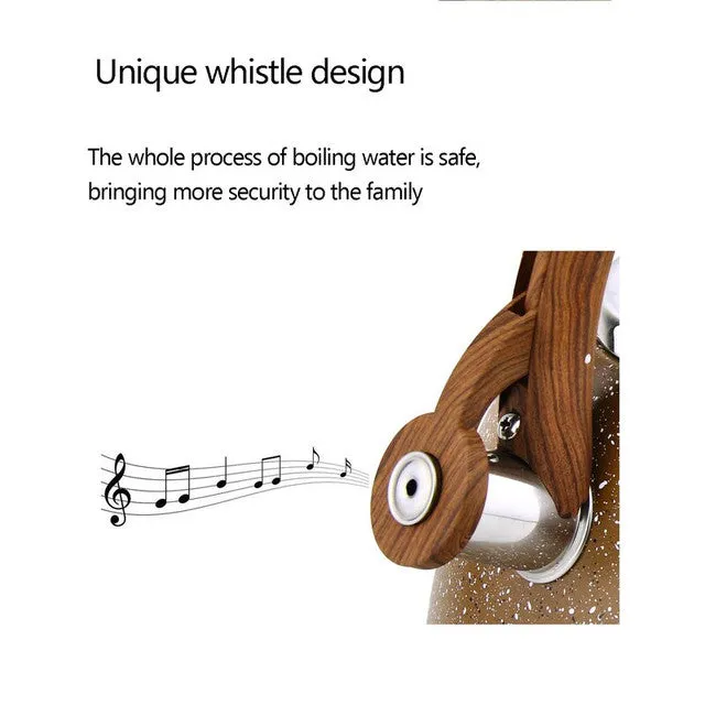 3L Stainless Steel Modern Whistling Kettle Black