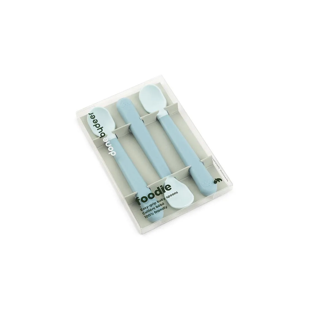 Done by Deer Foodie Easy Grip Baby Spoon - 3 Pack - Blue