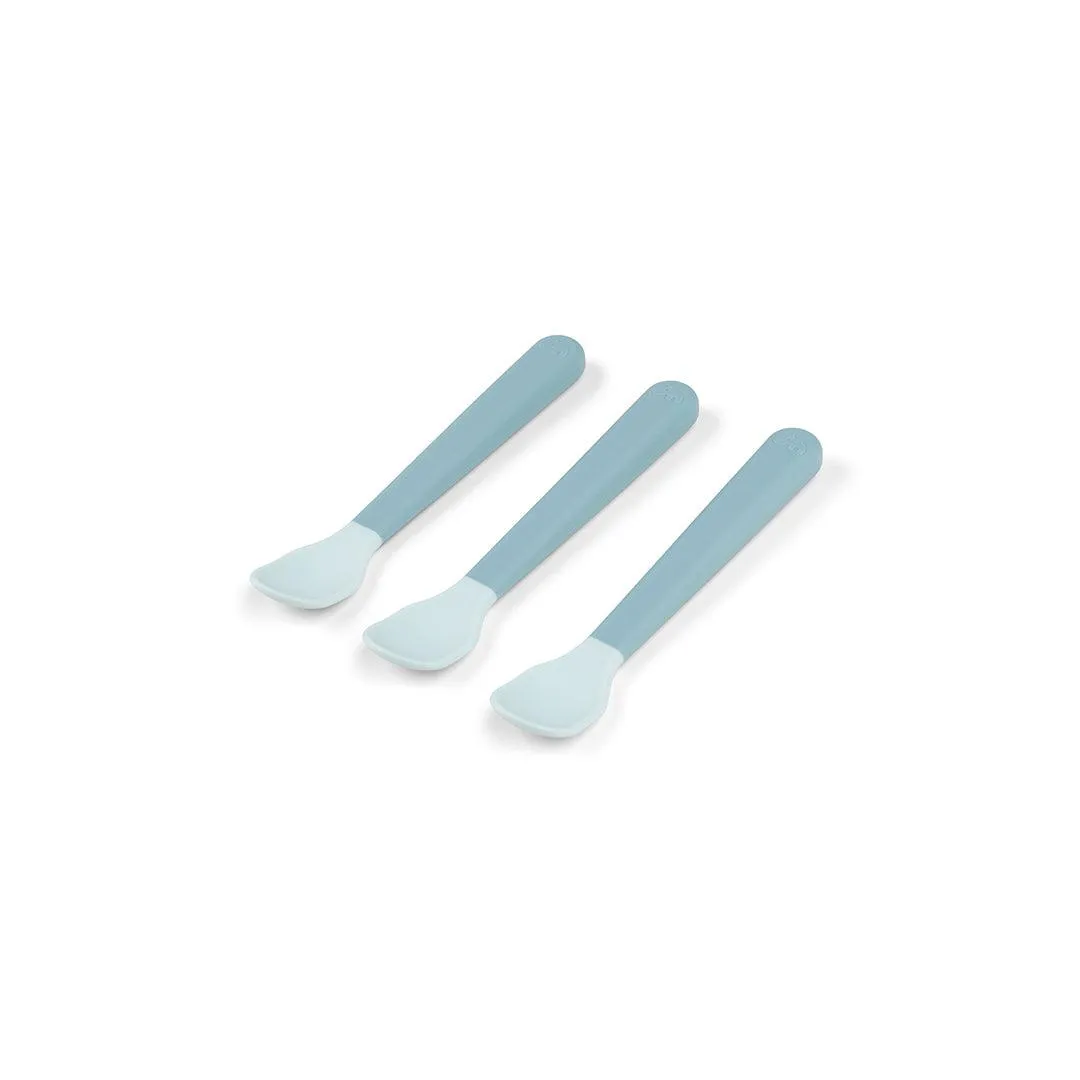 Done by Deer Foodie Easy Grip Baby Spoon - 3 Pack - Blue