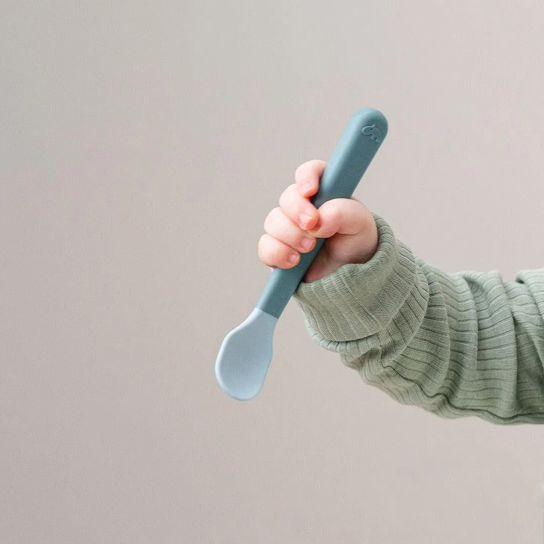 Done by Deer Foodie Easy Grip Baby Spoon - 3 Pack - Blue