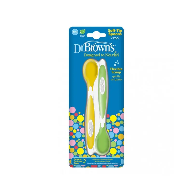 Feeding & Weaning Weaning Soft Tip Spoons - Green & Yellow