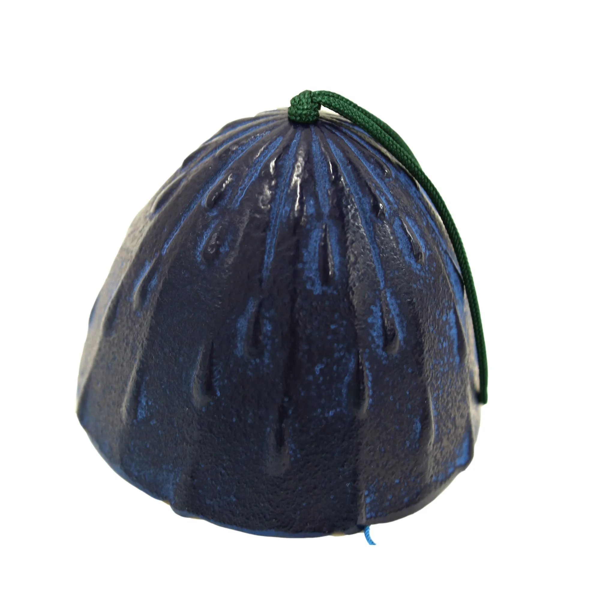 Furin,Japanese Wind Chime Nanbu Cast Iron Handcraft, Navy Bell with  Drop-Shaped Pattern