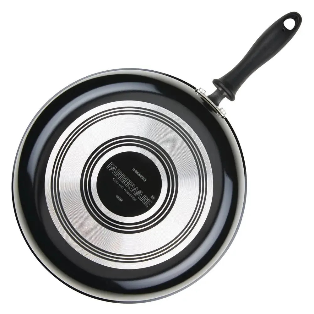 New - Farberware Reliance Pro 9", 11" Nonstick Ceramic Twin Pack Skillets Black/Gray
