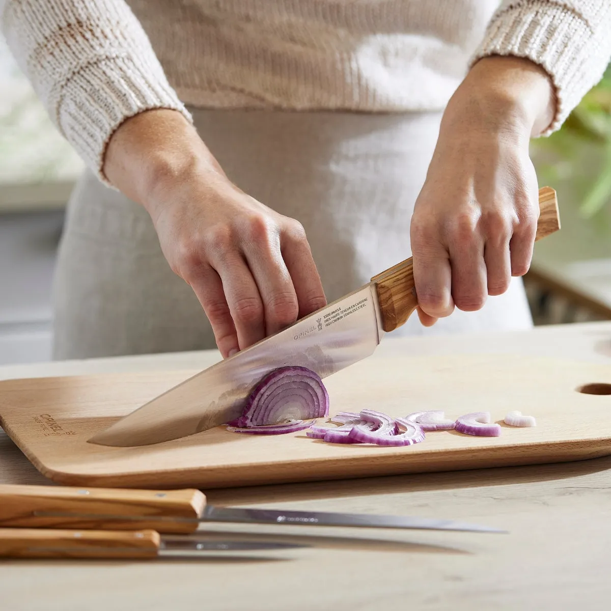 Parallele Trio Chef Knife Set - Olive Wood