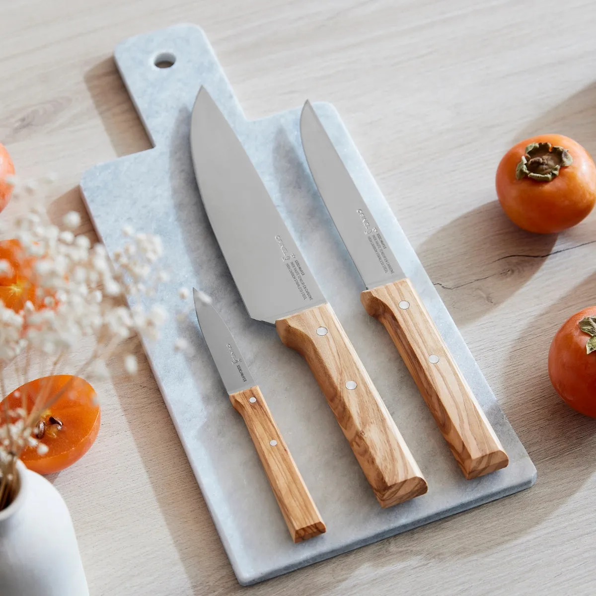 Parallele Trio Chef Knife Set - Olive Wood
